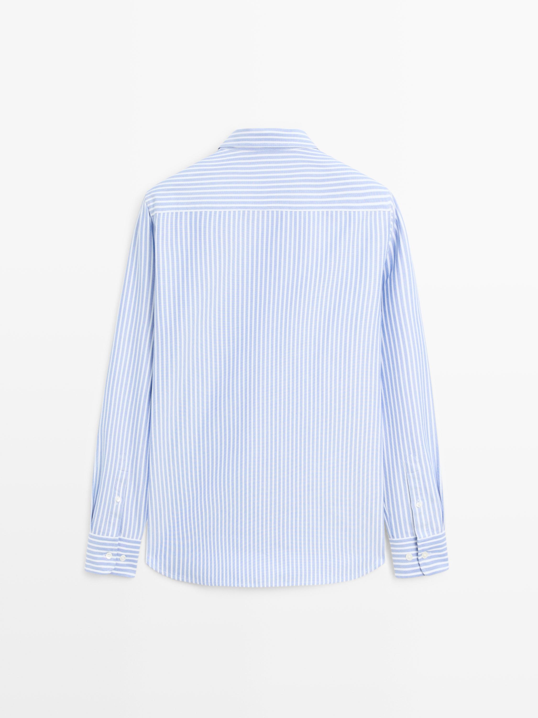 Regular-fit striped oxford shirt